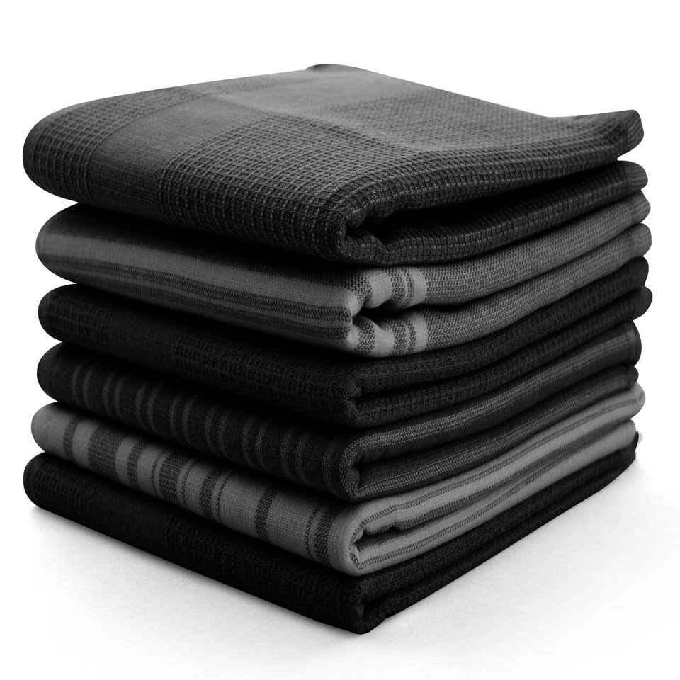 Juego de 6 toallas de cocina 100 % algodón toallas de plato 16 x 26 toallas absorbentes para barra de té Foto 2 de 4