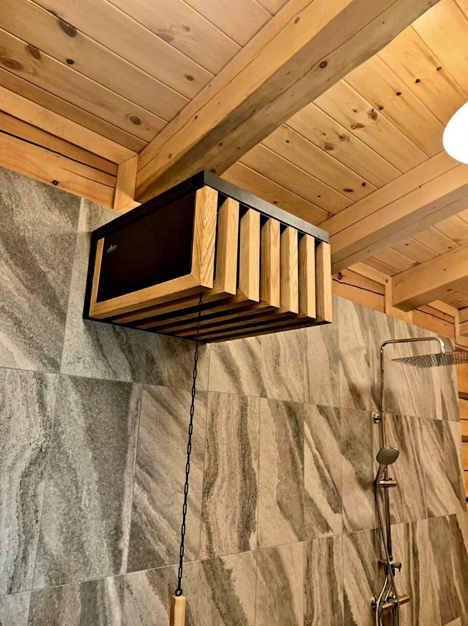 Sauna Cold Shower Dowsing Bucket Waterfall with Water Drain Valve 28