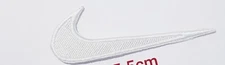 Sports badge logo  SWOOSH  White 7.5CM Embroidered sew on iron on Patch/badge