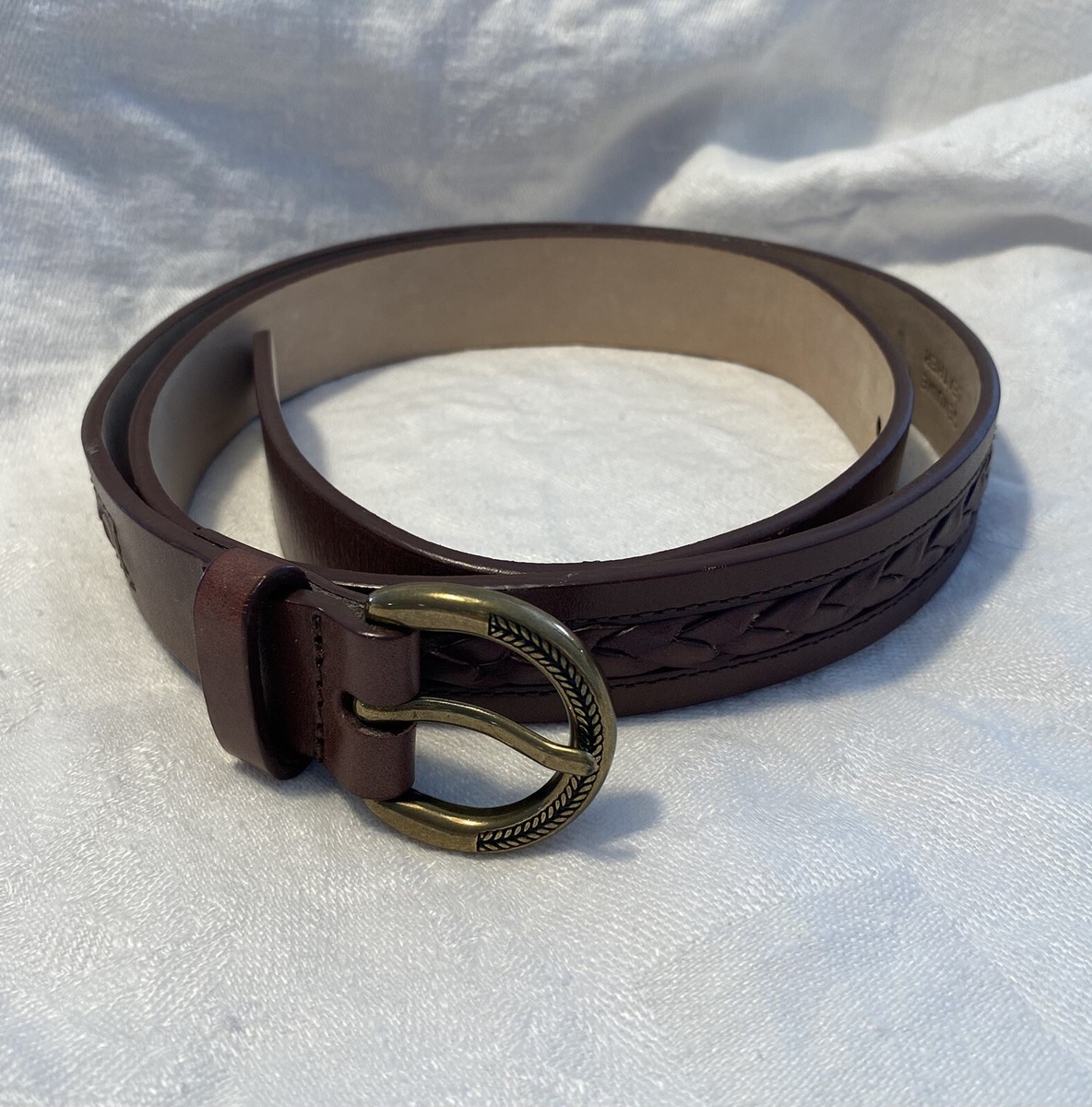 Talbots Women Genuine Leather Brown Braided Belt #6506 M  display picture 1