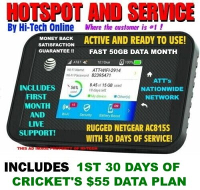 #ad ✅ NETGEAR HOTSPOT ✅ CRICKET PLAN FAST DATA PLAN ⚡INCLUDES 100GB SERVICE ⚡ $129.00