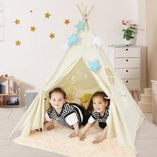 Costzon Foldable Kids Teepee Tent with Reinforced Design   Play Tent