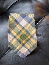 Vintage Brooks Brothers Makers Men Plaid Cotton Necktie Tie 3.75"x56"