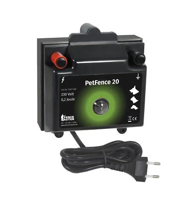 FENCEMASTER Weidezaungerät PetFence 20 - 230 Volt, Elektrozaungerät für Hundezaun Katzenzaun