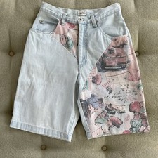 Vintage 80s Early 90s Cherokee High Rise Denim Jean Shorts 9 XS S 9  Inseam