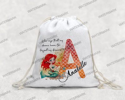 Personalisierter Kordelzugbeutel Meerjungfrau, PE-Beutel, Rucksack, Schultüte, Mädchen Geschenk