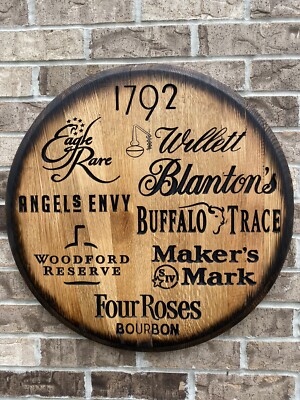 (Ky Multiple) Barrel Head Sign/ KY Bourbon Barrel Whiskey Head -Carved