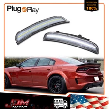 For Dodge Charger 2015-2023 Clear Lens LED Rear Side Marker Lights White Lamps