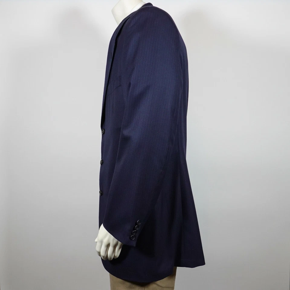 Jaqueta/blazer 42L Bullock&Jones Oxxford roupa azul marinho listra lã - Imagem 4 de 4
