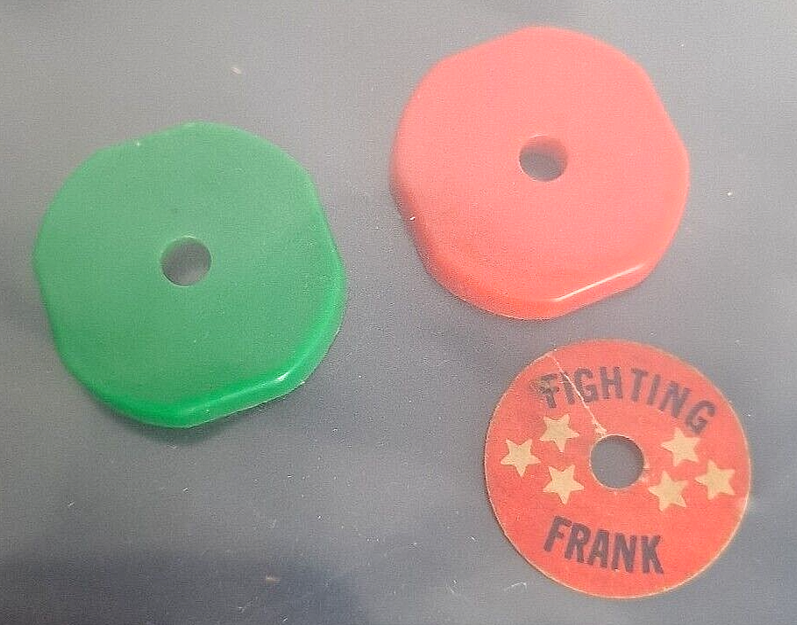 1968 Original Battling Tops Game Parts, IDEAL 2 Top Faces, Fighting