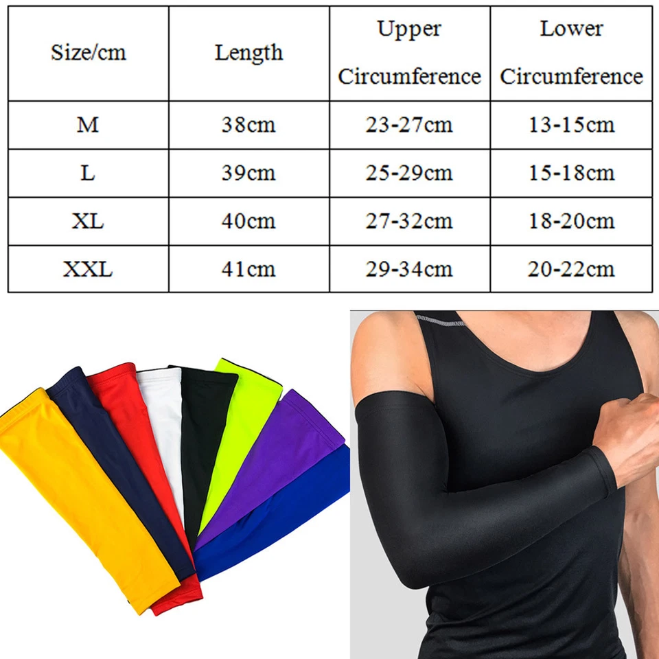 Solid Arm Sleeve Basketball Running Sports UV Sun Protection Protective Gear - Bild 2 von 4