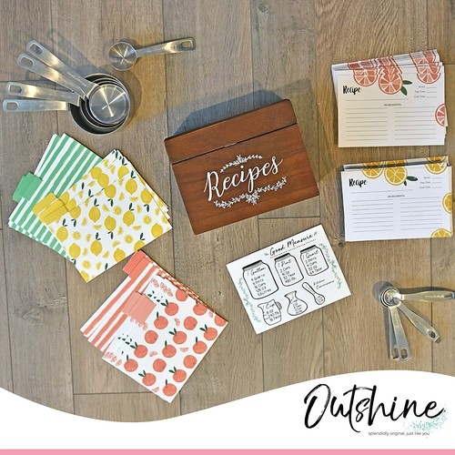 Outshine 24 Pack 4x6 Recipe Farmhouse Card Dividers Organizers Tabs - Picture 38 of 45