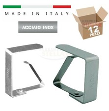 12 MOLLA GANCIO FERMATOVAGLIE FERMA TOVAGLIA TOVAGLIE ACCIAIO INOX TAVOLO TAVOLI
