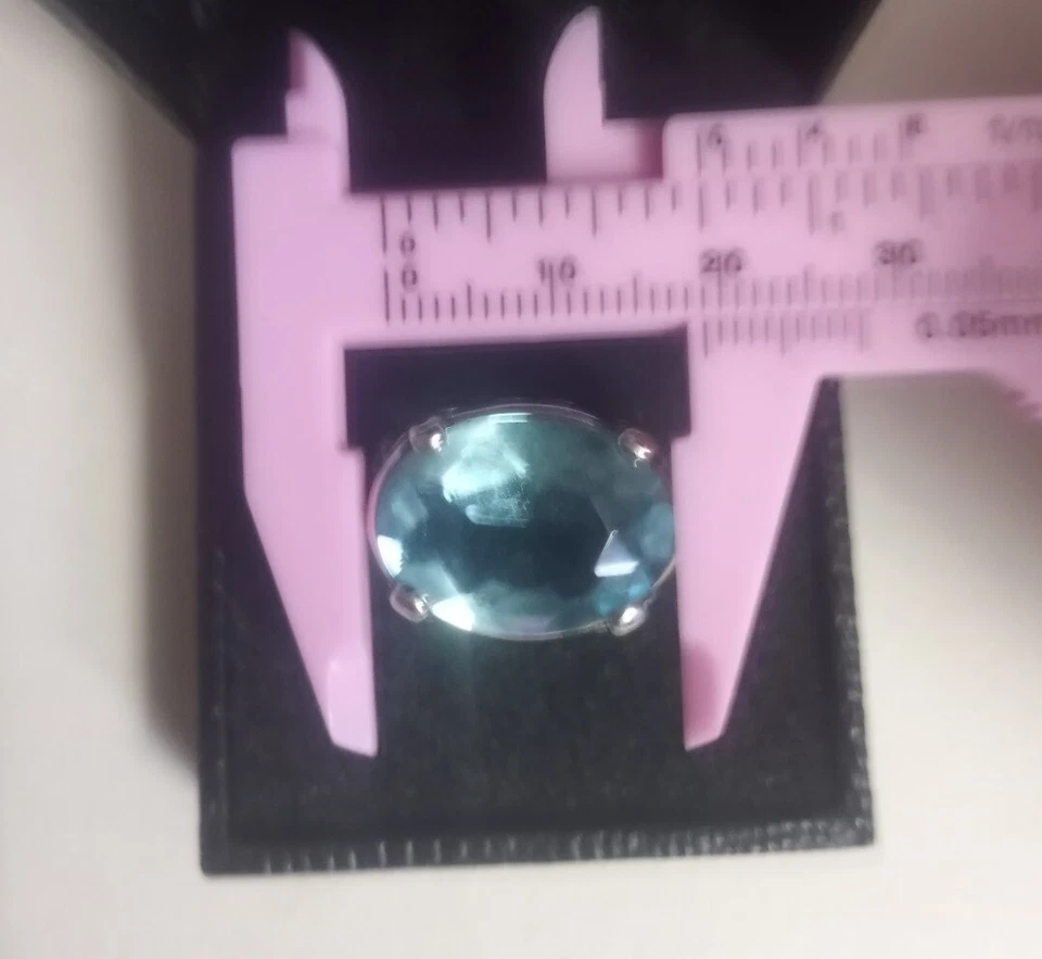 Anel Silpada 925 prata esterlina vidro multifacetado azul enseada tamanho 7 sem caixa  - Imagem 4 de 4