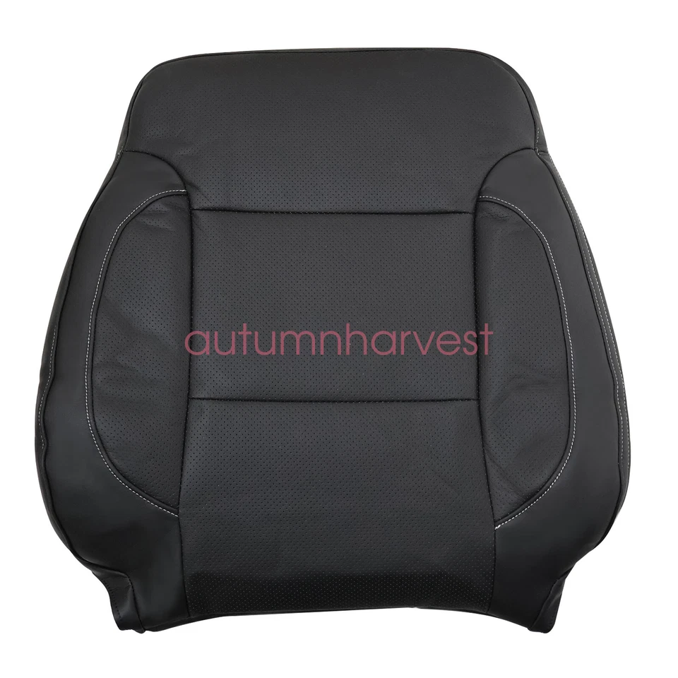 Cubierta de asiento de cuero negra PERF para conductor y pasajero Chevy Silverado 2014-2019 Foto 4 de 4