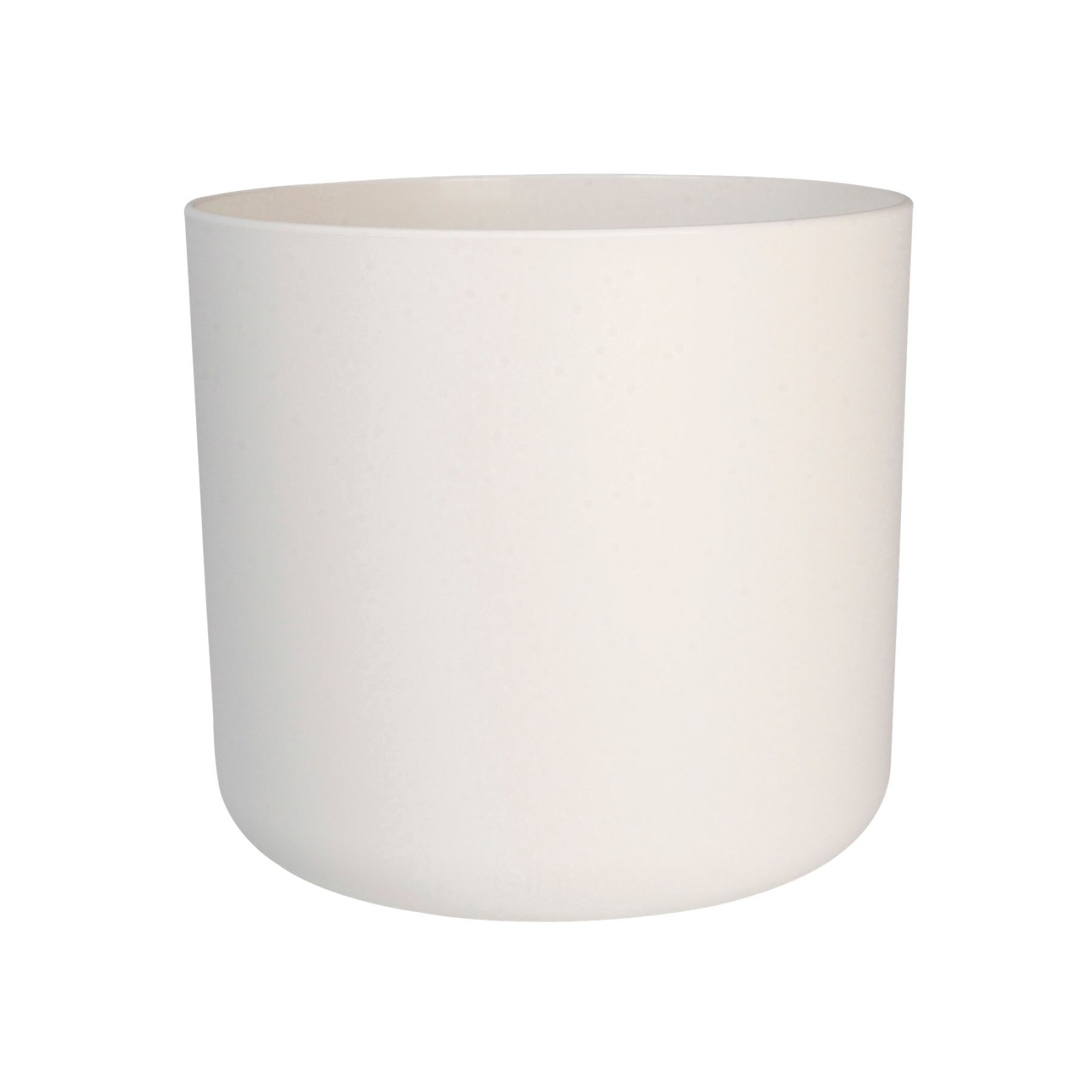 Round Planter Pot 22cm White Plastic Ribbed Design Watertight Indoor Home Decor