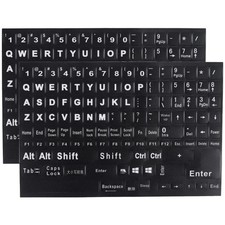 2 Pack English Keyboard Stickers Big Letter Full Set 120 Pcs, Universal PC Co...