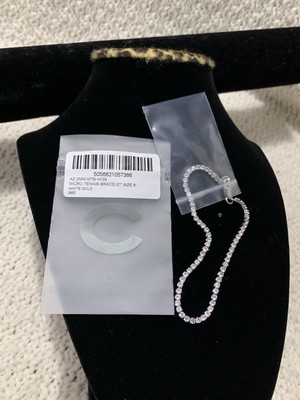 NWT   CERNUCCI  2.5MM TENNIS BRACELET Cubic Zirconia - WHITE GOLD PLATED 8  $69