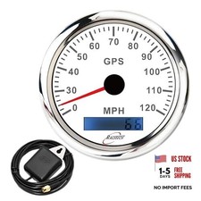85mm 3-3/8" 120 MPH Electrical Speedometer - White Dial 7 Color LED