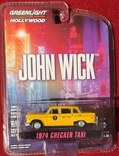 GREENLIGHT JOHN WICK 1974 CHECKER TAXI . SEE COMBINED OFFERS 