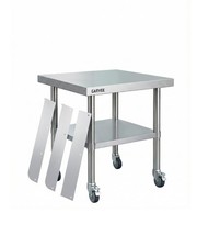 Heavy Duty Stainless Steel Work Table on Wheel,Commercial Prep Cart w Undershelf
