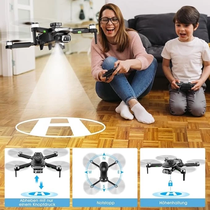 Drohne mit 2 Kamera 1080P Erwachsene Mini Drohnen mit Kamera für Kinder Anfänger - Bild 4 von 4