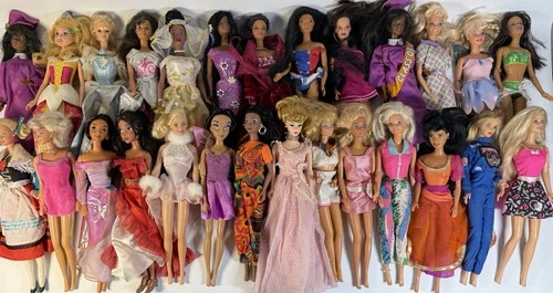Lot of 27 Vintage Barbie Dolls 90s 2000s Mattel Disney Mixed Dolls Bundle