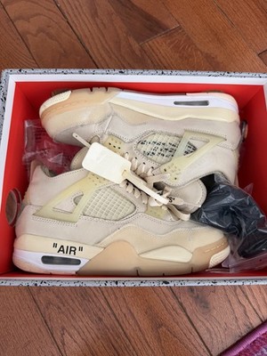 USED(Worn 5x) Women's 7  Air Jordan 4 Retro SP Off White Nigel Brick Supreme