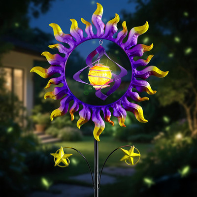60 in Solar Wind Spinners for Yard and Garden, Sun and Stars Wind Sculptures ...