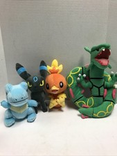Shiny Umbreon, Torchie, Totodile, Rayquaza 5-12” Pokémon Plush Lot of 4