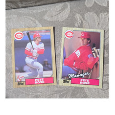 Topps 1987 Topps Pete Rose Cincinnati Reds Checklist Card Lot #200 #393 (2)