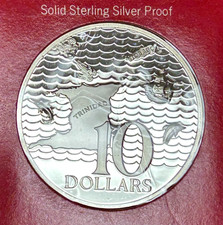 1972 Trinidad & Tobago 10th Anniv. $10 Silver Proof Coin - OGP & COA - .925