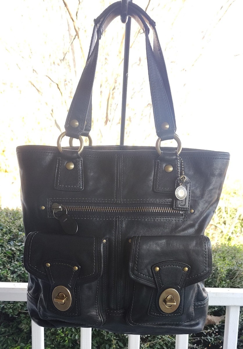 COACH XL 11131 Gigi Black 65th Anniversary Legacy Leather Tote | eBay