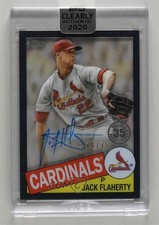 2020 Clearly Authentic 1985 Topps Baseball Black 70/75 Jack Flaherty Auto v1x