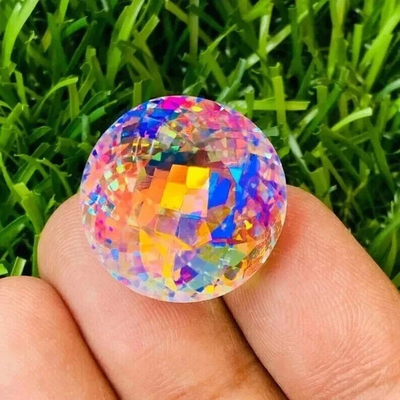 #ad AAA 50 Ct Natural Rainbow Mystic Topaz Round Cut Loose Gemstone Certified $29.69