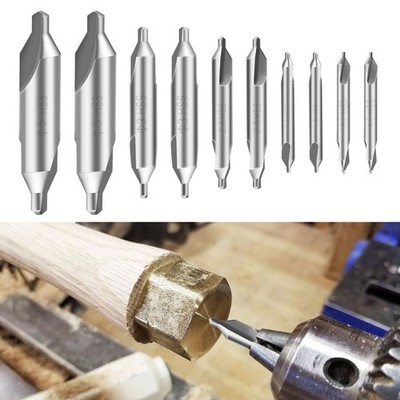 10x Center Drill Bits Set 60 Degree HSS M2 Countersink Tool for Lathe Metal Wood