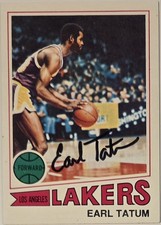 1977-78 TOPPS Earl Tatum Auto Card RC #122 Los Angeles Lakers Vintage Signed NBA