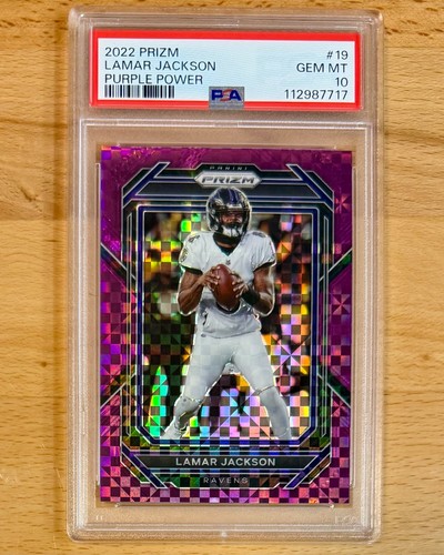 2022 Panini Prizm LAMAR JACKSON #19 SP Purple Power Prizm /49 - PSA 10 GEM MINT