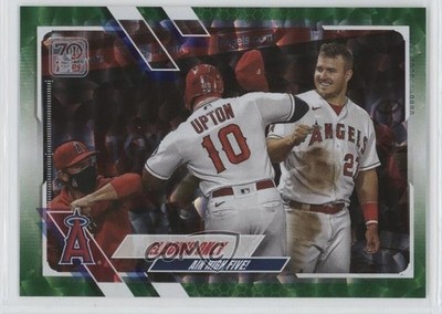 2021 Topps Checklist Green /499 Mike Trout Justin Upton #166 0vh2