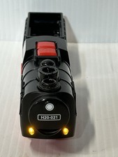 Brio 33884 Battery Steaming Train Wooden Railroad Engine in Black  Red