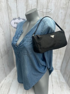PRADA Mini NECESSAIRE BLACK Tessuto NYLON Y2K #58 EUC! Authentic! RARE!