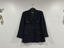 Escada Navy 100 New Wool Blazer Jacket EU 38