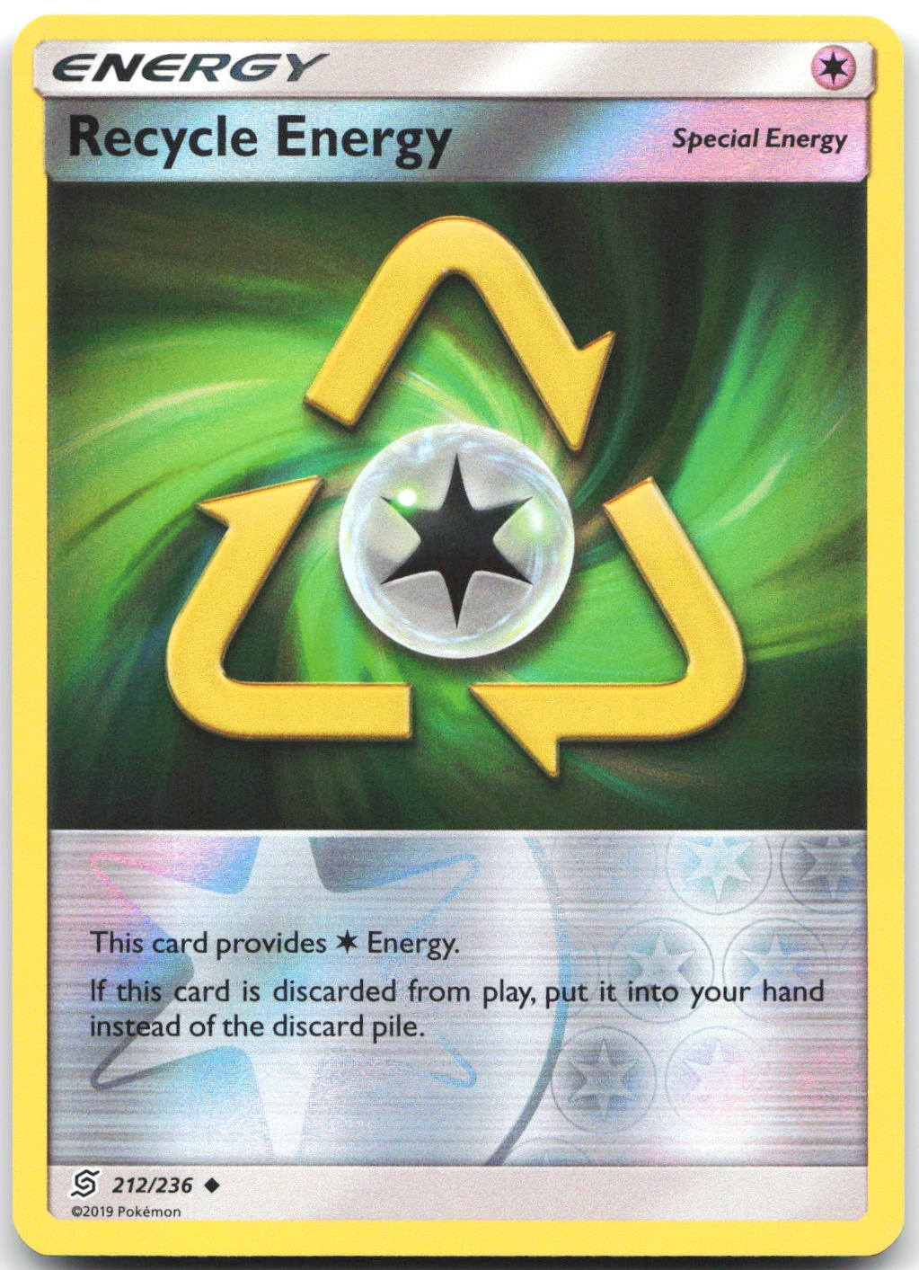 Recycle Energy 212/236 Uncommon Unified Minds Pokemon Reverse Holo Near Mint