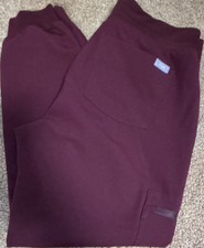 FIGS Technical Collection Scrub Pants Unisex Burgundy Solid Size S Medical
