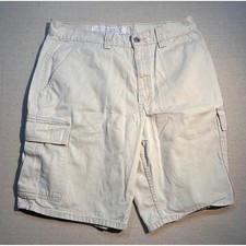 Vintage Levis SilverTab Cargo Shorts Mens 34 Tan Khaki Cotton Relaxed Fit 90s