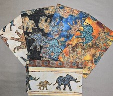 QT FABRICS - SAVANNAH - Elephant Toss by Dan Morris - 5 One Yard Cuts