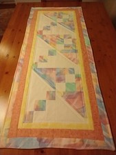 Spring Colorful Pastels Quilted 100 Cotton Table Runner 38x16 Free Shipping,