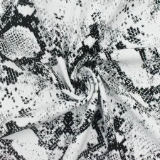 Basic White-Black Famous Maker Stretch Snakeskin Yoga Wear Fabric