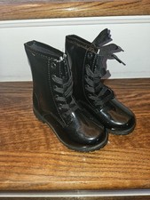 Black Glitter Little Bears Girls Boot Size 10