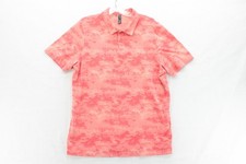 Adidas Mens Go-To Printed Mesh Polo shirt Size Large Orange Camo Golf Preppy